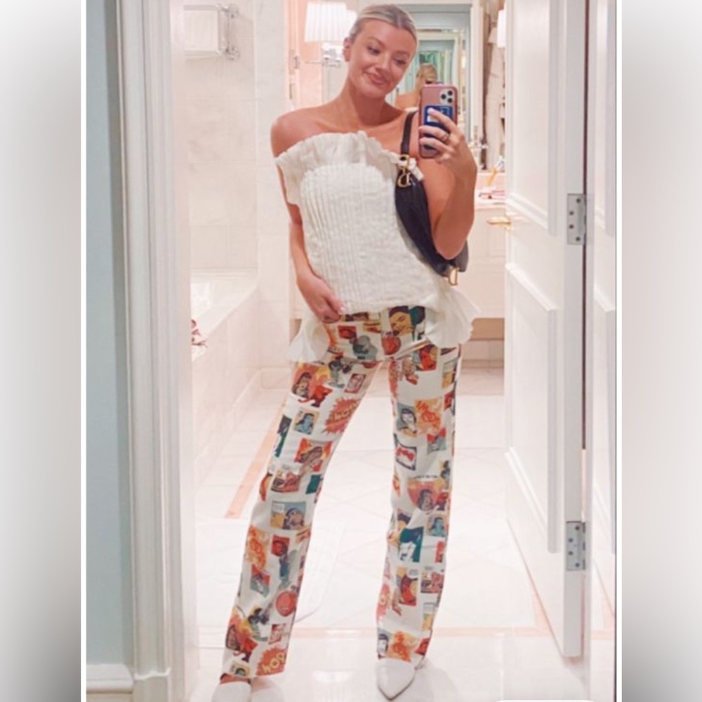 Reformation Multicolor High-Rise Printed Wide-Leg Jeans